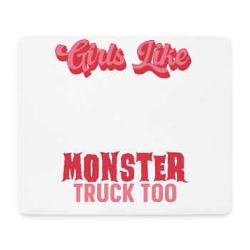 Mädchen Mögen Monster Truck Too Truck Lover - Mousepad (Querformat) - Weiß - Vorne