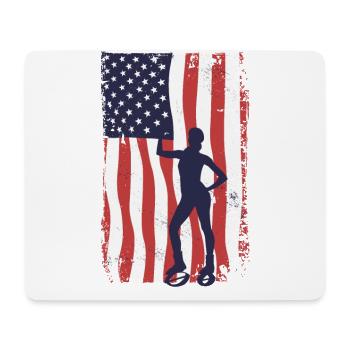 Amerikanische Fahne Jump Shoes Fitness - Mousepad (Querformat) - Weiß - Vorne