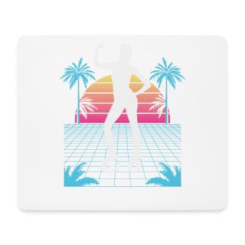 Vaporwave Synthwave Jump Shoes Fitness - Mousepad (Querformat) - Weiß - Vorne