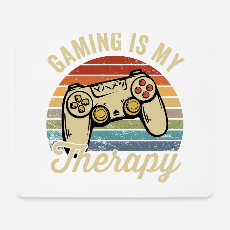 Gaming is my therapy - Mouse Pad (horizontal) - white