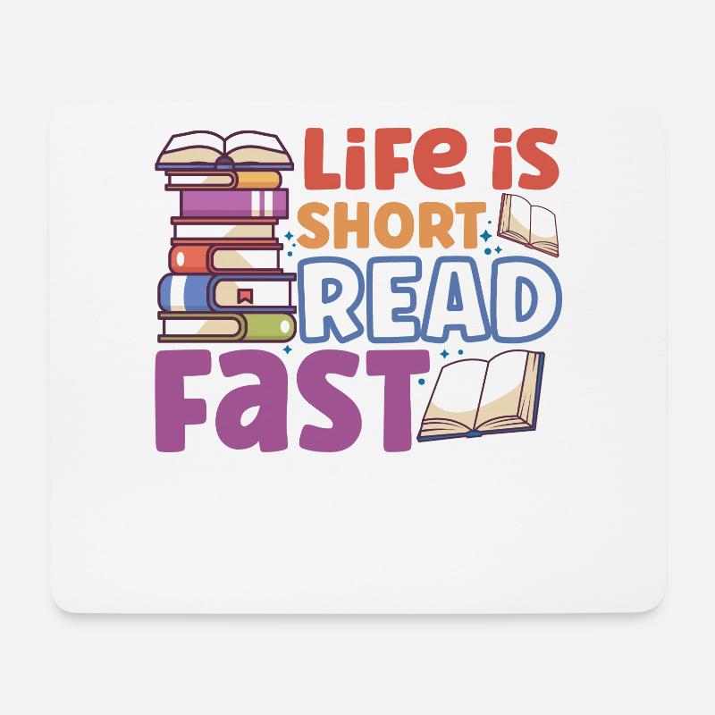 Buchleser Leseliteratur Bücherwurm Geschenkidee - Mousepad (Querformat) - Weiß