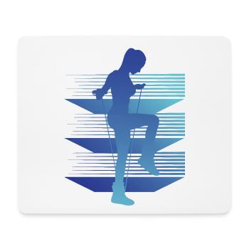 Geometrie Rope Jumping - Mousepad (Querformat) - Weiß - Vorne