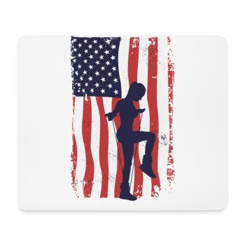 American Flag Rope Jumping - Mouse Pad (horizontal) - white - Front