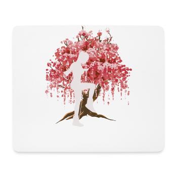 Japanische Kirschblüte Rope Jumping - Mousepad (Querformat) - Weiß - Vorne