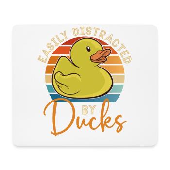 Easily Distracted By Ducks Duck Lover Ducks Farm - Mouse Pad (horizontal) - white - Front