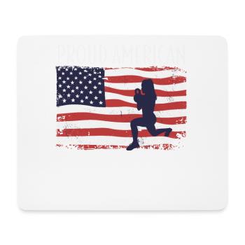 Amerikanische Fahne HIIT - Mousepad (Querformat) - Weiß - Vorne