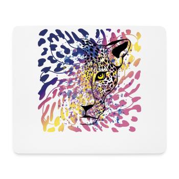 Leopard Raubkatze Animal Print - Mousepad (Querformat) - Weiß - Vorne