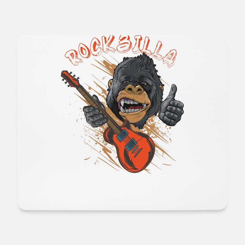 Vintage Retro 80s Musik Guitar Girl Mit Gitarre - Mousepad (Querformat) - Weiß