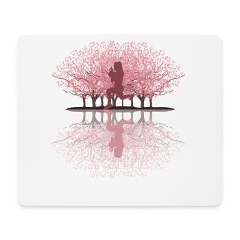 Japanese Cherry Blossom HIIT - Mouse Pad (horizontal) - white - Front