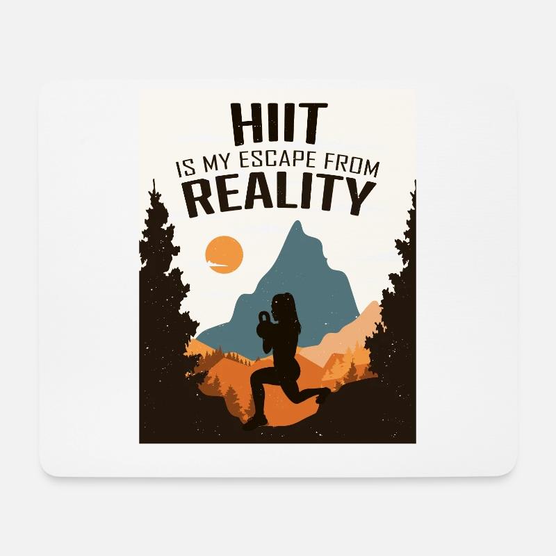 HIIT, Fitness Frau - Mousepad (Querformat) - Weiß
