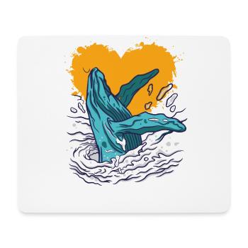Wal-liebe-ozean-tier - Mousepad (Querformat) - Weiß - Vorne