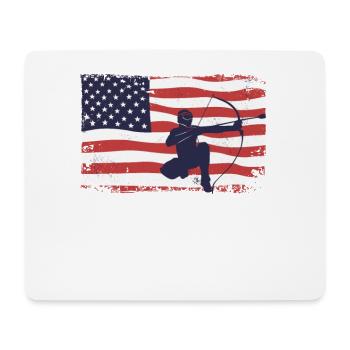 Arrowtag du drapeau américain - Tapis de souris (format paysage) - blanc - Devant