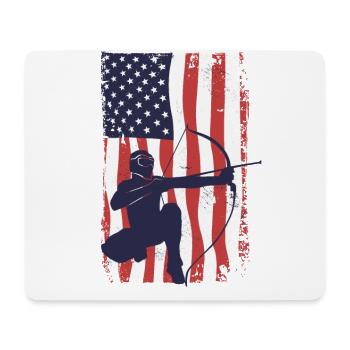 Arrowtag du drapeau américain - Tapis de souris (format paysage) - blanc - Devant
