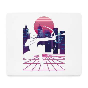 Vaporwave Synthwave Skyline Arrowtag - Tapis de souris (format paysage) - blanc - Devant