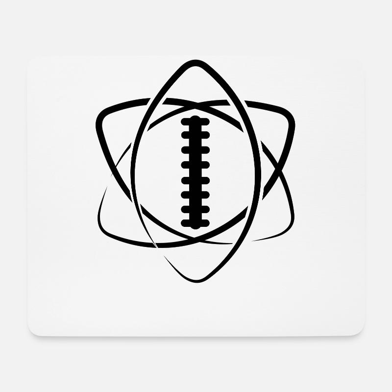 American Football Ball Atom Spieler Lineman Tackle - Mousepad (Querformat) - Weiß
