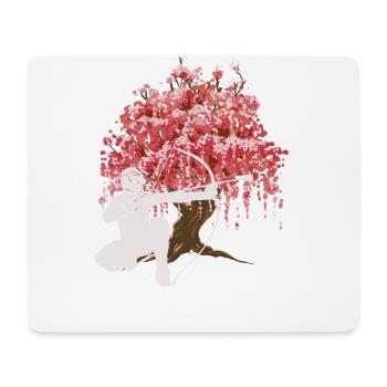 Flèche de fleur de cerisier japonais - Tapis de souris (format paysage) - blanc - Devant
