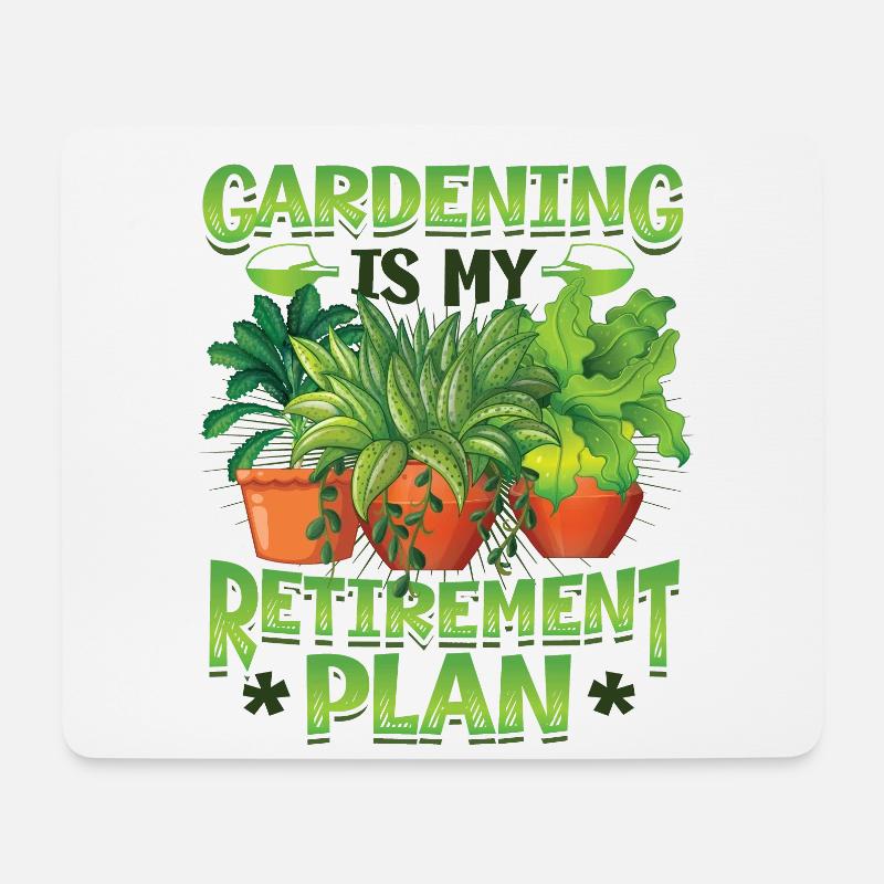 Gartenarbeit Ist Mein Ruhestandsplan Gärtner - Mousepad (Querformat) - Weiß