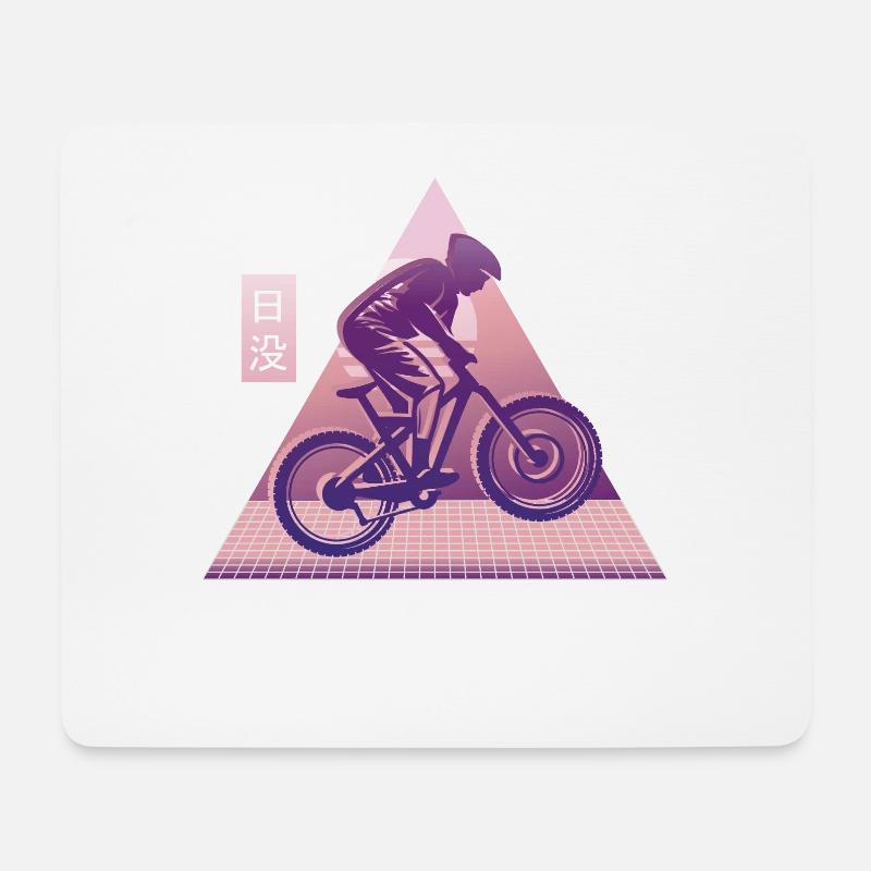 Vaporwave Downhill - Mousepad (Querformat) - Weiß