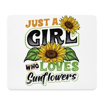 Juste une fille qui aime les tournesols - Tapis de souris (format paysage) - blanc - Devant