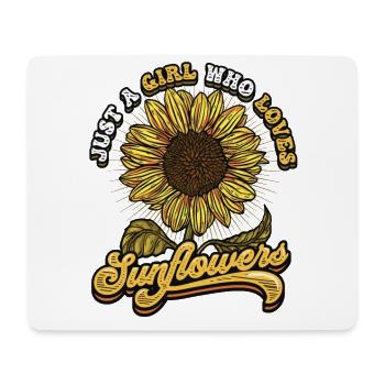 Juste une fille qui aime les tournesols - Tapis de souris (format paysage) - blanc - Devant