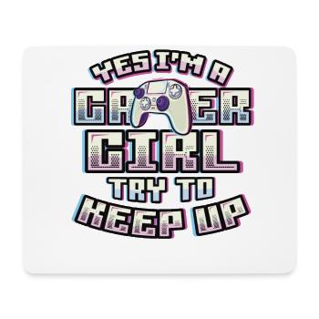 Ja, Ich Bin Ein Gamer-mädchen - Mousepad (Querformat) - Weiß - Vorne