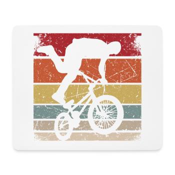 BMX Shirt Fahrrad Fahren Downhill Vintage Retro - Mousepad (Querformat) - Weiß - Vorne