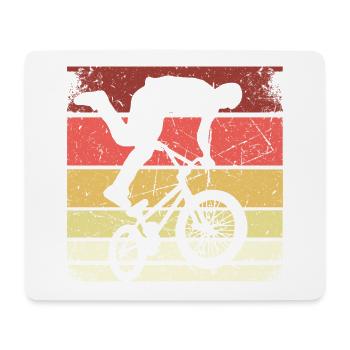 BMX Shirt Fahrrad Fahren Downhill Vintage Retro - Mousepad (Querformat) - Weiß - Vorne