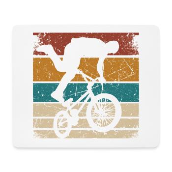 BMX Shirt Fahrrad Fahren Downhill Vintage Retro - Mousepad (Querformat) - Weiß - Vorne