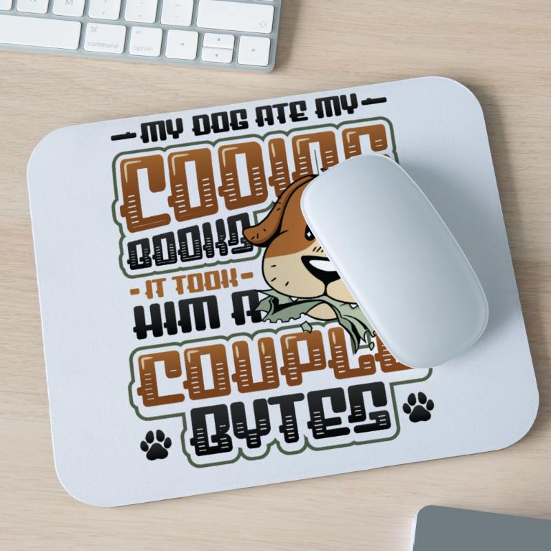 Hund Bytes Code Computer Witz Programmierung Mousepad (Querformat)