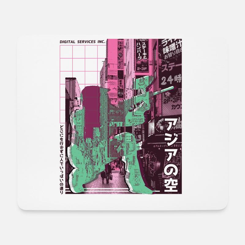 Asiatische Stadt Paintball - Mousepad (Querformat) - Weiß