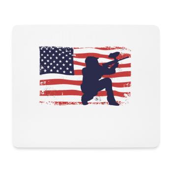 Amerikanische Fahne Paintball - Mousepad (Querformat) - Weiß - Vorne