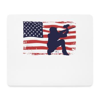 Amerikanische Fahne Paintball - Mousepad (Querformat) - Weiß - Vorne