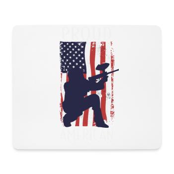 Amerikanische Fahne Paintball - Mousepad (Querformat) - Weiß - Vorne