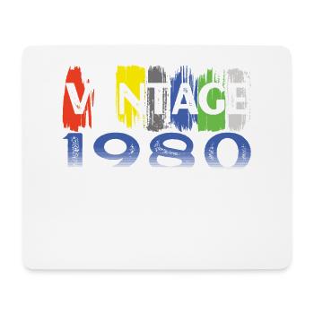 Vintage 1980 Retro Bitrthday Édition Limitée - Tapis de souris (format paysage) - blanc - Devant