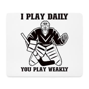 Eishockey-spieler Lustiger Eishockey-team-tormann - Mousepad (Querformat) - Weiß - Vorne