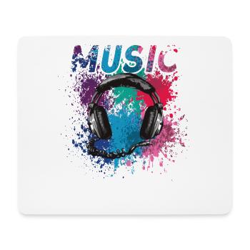 Musican Lover Headphones Just Music - Mouse Pad (horizontal) - white - Front