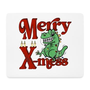 Frohe Weihnachten lustige Dino-Weihnachten - Mousepad (Querformat) - Weiß - Vorne