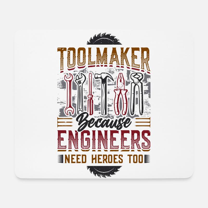 Werkzeugmacher, Weil Auch Ingenieure Helden sind. - Mousepad (Querformat) - Weiß