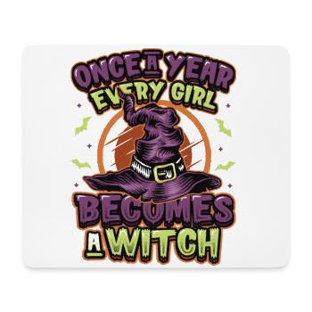 Once every girl becomes a witch on Halloween. - Mouse Pad (horizontal) - white - Front