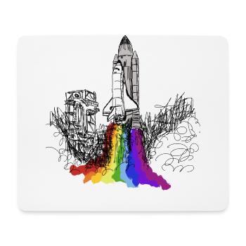Navette spatiale Spaceship Rocket Astronaut Mission - Tapis de souris (format paysage) - blanc - Devant