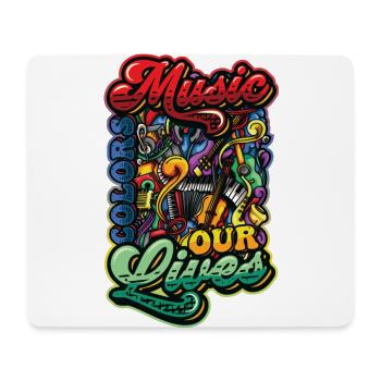 Musik Färbt Unser Leben Musikliebhaber Musiklehrer - Mousepad (Querformat) - Weiß - Vorne