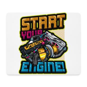 Start your engine car mechanic - Mouse Pad (horizontal) - white - Front