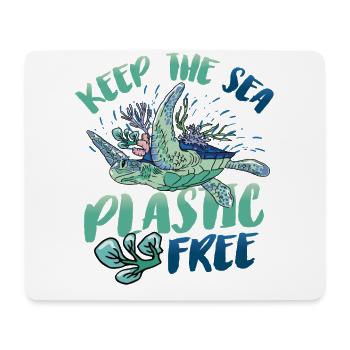 Gardez la mer sans plastique et sauvez l’océan. - Tapis de souris (format paysage) - blanc - Devant