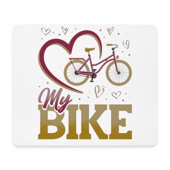 I love my bike, cycling bike lovers - Mouse Pad (horizontal) - white - Front