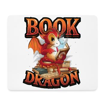 Bookworm, reading book, dragon. - Mouse Pad (horizontal) - white - Front