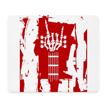 Gitarre Gitarrist Bass Bassist Heavy Metal Skelett - Mousepad (Querformat) - Weiß - Vorne
