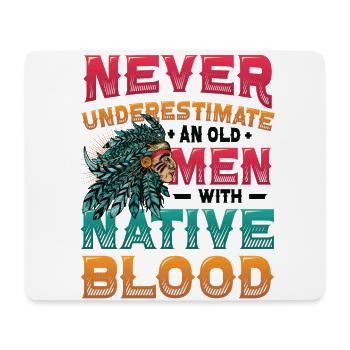 Alte Männer Mit Native Blood, Indianer. - Mousepad (Querformat) - Weiß - Vorne