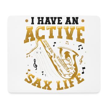 J’ai une vie active de saxophone, le saxophone jazz. - Tapis de souris (format paysage) - blanc - Devant