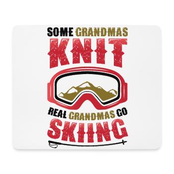 Echte Omas Gehen Ski Fahren. - Mousepad (Querformat) - Weiß - Vorne