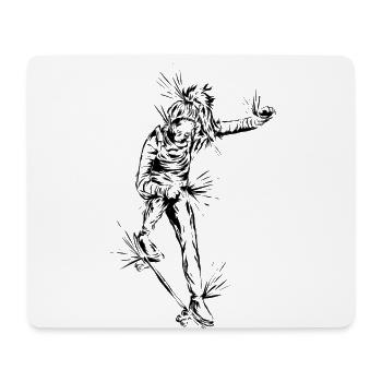 Skater Girl Skateboard - Mouse Pad (horizontal) - white - Front